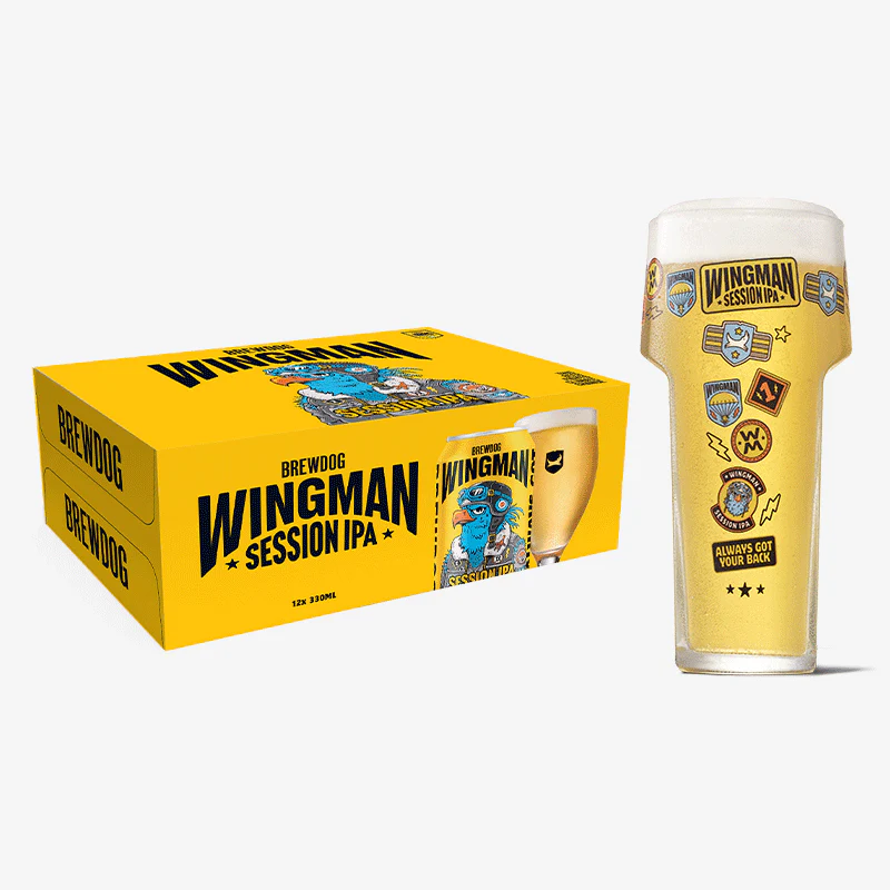 Wingman 12 Cans + Free Glass